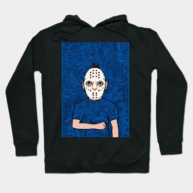 Unleash Pixel Perfection - A MaleMask NFT with PixelEye Color and DoodleGlyph Artistry Hoodie by Hashed Art